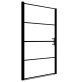 VidaXL Douchedeur mat 91x195 cm gehard glas zwart