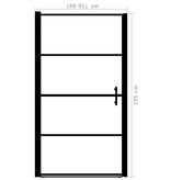 VidaXL Douchedeur mat 91x195 cm gehard glas zwart