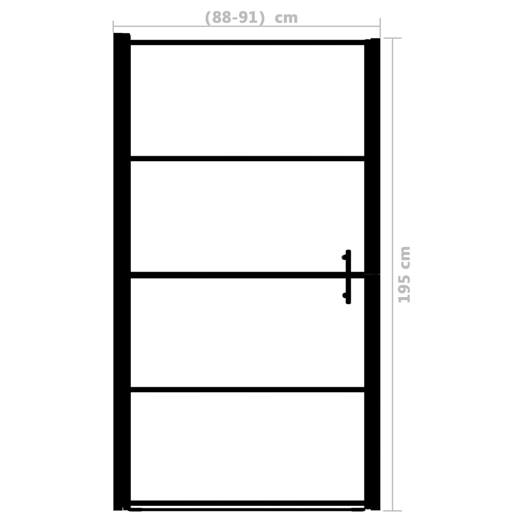 VidaXL Douchedeur mat 91x195 cm gehard glas zwart