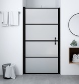 VidaXL Douchedeur mat 81x195 cm gehard glas zwart