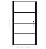 VidaXL Douchedeur mat 81x195 cm gehard glas zwart
