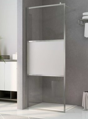 VidaXL Inloopdouchewand halfmat 100x195 cm ESG-glas
