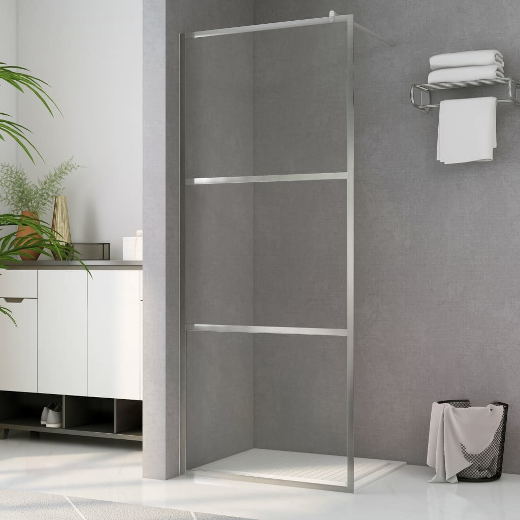 vidaXL Inloopdouchewand transparant 140x195 cm ESG-glas