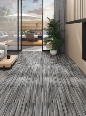 VidaXL Vloerplanken 4,46 m² 3 mm PVC gestreept grijs