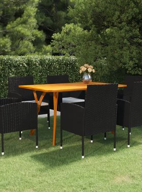 VidaXL 7-delige Tuinset zwart