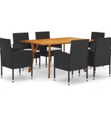 VidaXL 7-delige Tuinset zwart