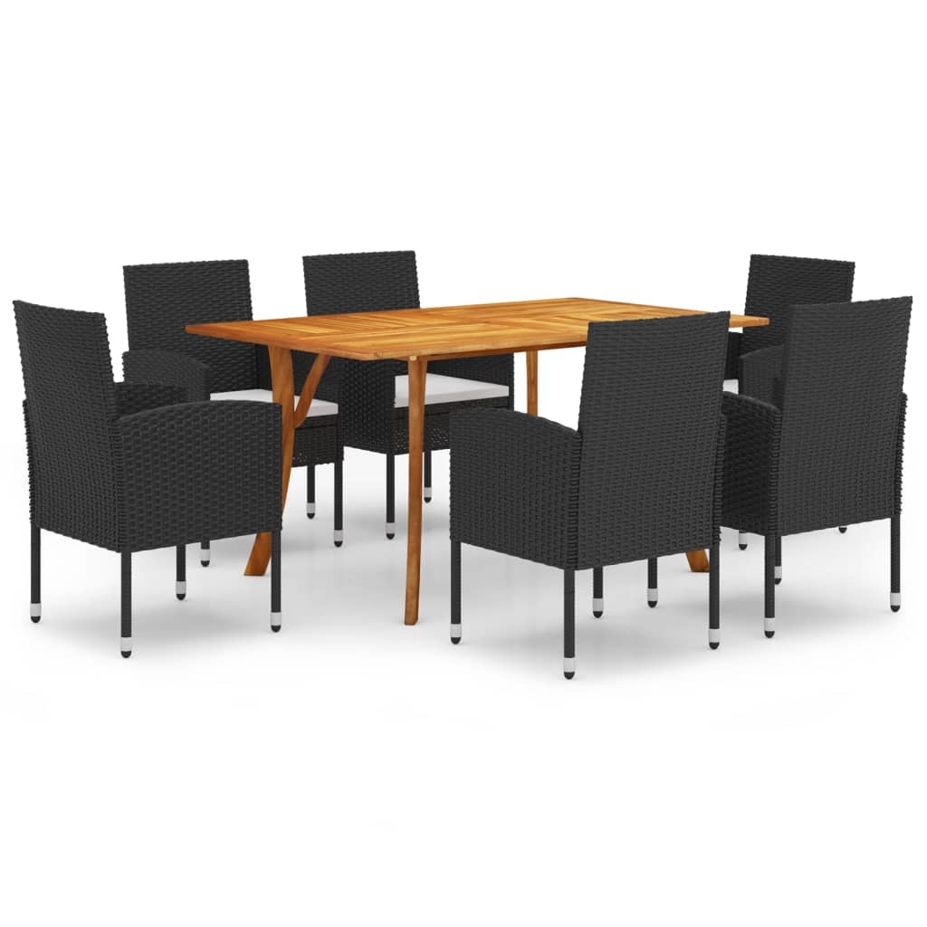 VidaXL 7-delige Tuinset zwart