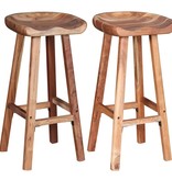 VidaXL Barkrukken massief acaciahout 38x37x76 cm 2 st