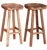 VidaXL Barkrukken massief acaciahout 38x37x76 cm 2 st