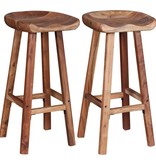 VidaXL Barkrukken massief acaciahout 38x37x76 cm 2 st