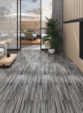 VidaXL Vloerplanken 5,26 m² 2 mm PVC gestreept grijs