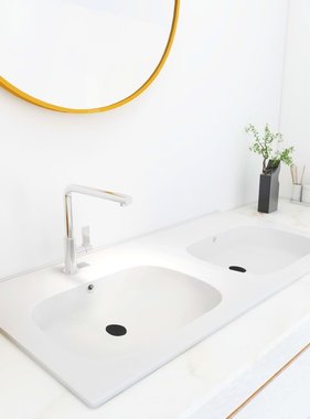 VidaXL Wastafel inbouw dubbel 1205x460x145 mm SMC wit