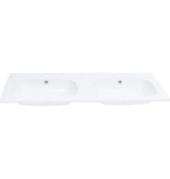 VidaXL Wastafel inbouw dubbel 1205x460x145 mm SMC wit