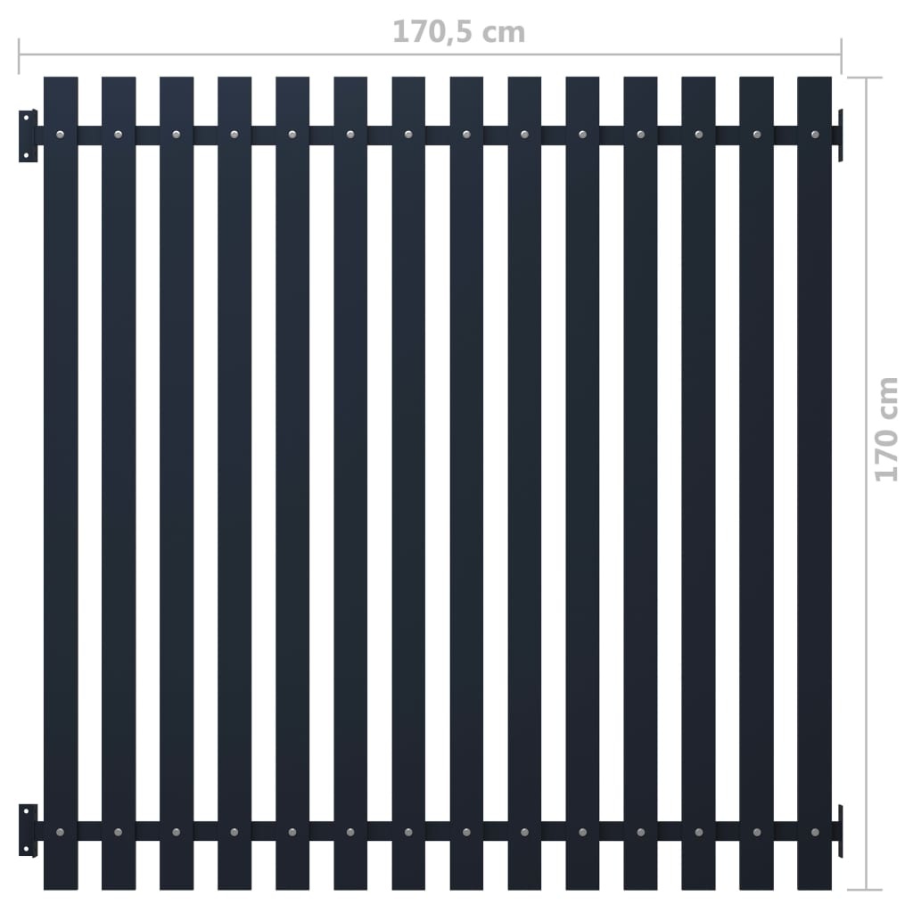 VidaXL Schuttingpaneel 170,5x170 cm gepoedercoat staal antraciet