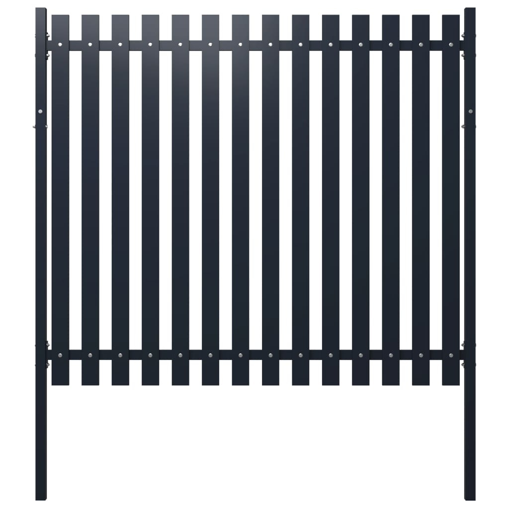 VidaXL Schuttingpaneel 174,5x170 cm gepoedercoat staal antraciet
