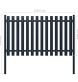 VidaXL Schuttingpaneel 174,5x100 cm gepoedercoat staal antraciet