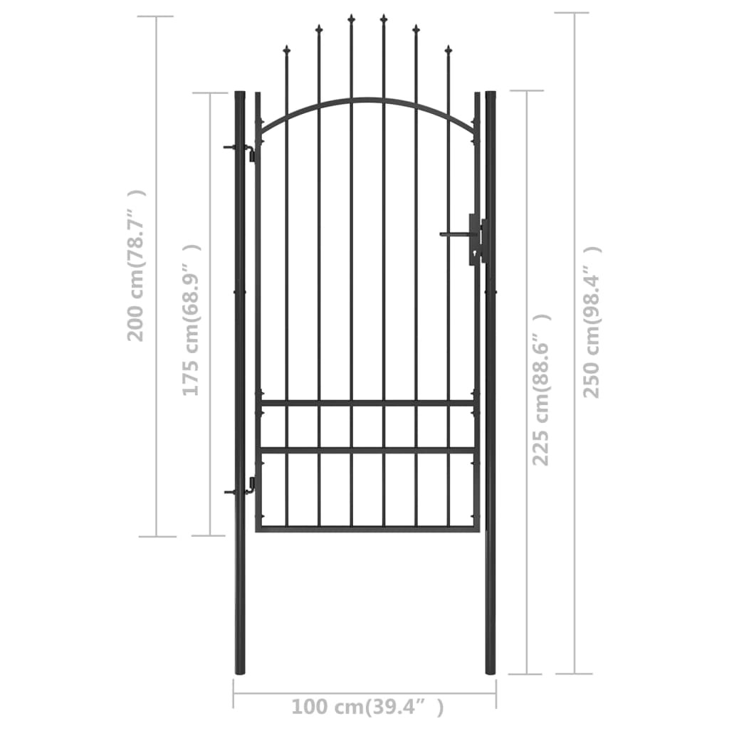 vidaXL Poort 1x2,5 m staal zwart