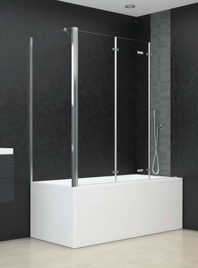 VidaXL Badwand 120x69x130 cm gehard glas transparant