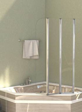 VidaXL Badwand 120x140 cm gehard glas transparant