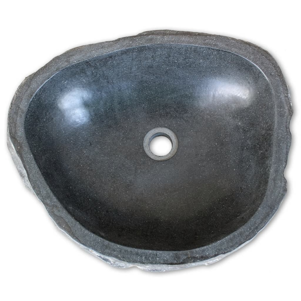 VidaXL Wastafel ovaal 30-37 cm riviersteen