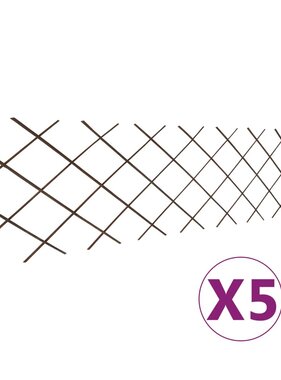 VidaXL Tuinlatwerken 5 st 180x60 cm wilgenhout