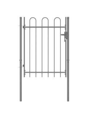 VidaXL Poort met gebogen bovenkant enkel 1x1,2 m staal zwart