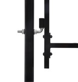 VidaXL Poort met gebogen bovenkant enkel 1x1 m staal zwart