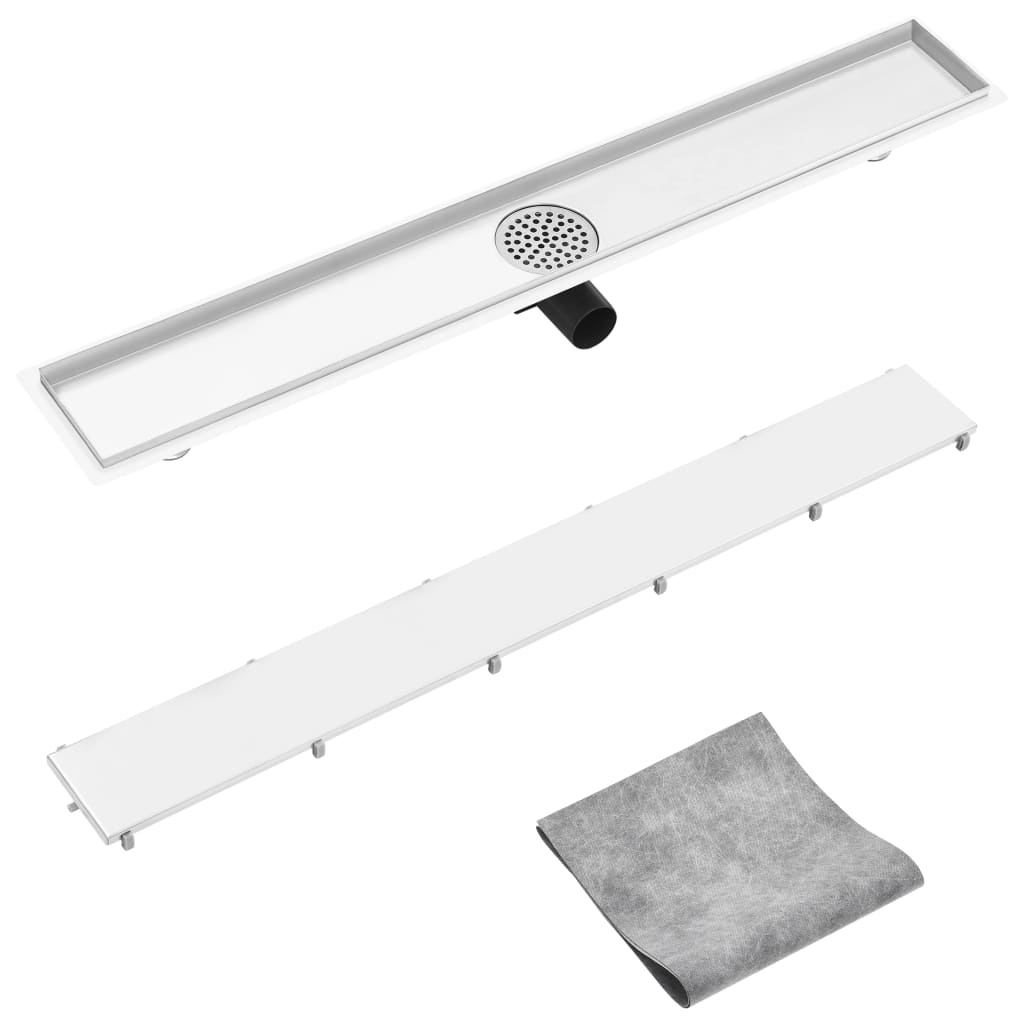 VidaXL Doucheafvoer met 2-in-1 deksel 93x14 cm roestvrij staal
