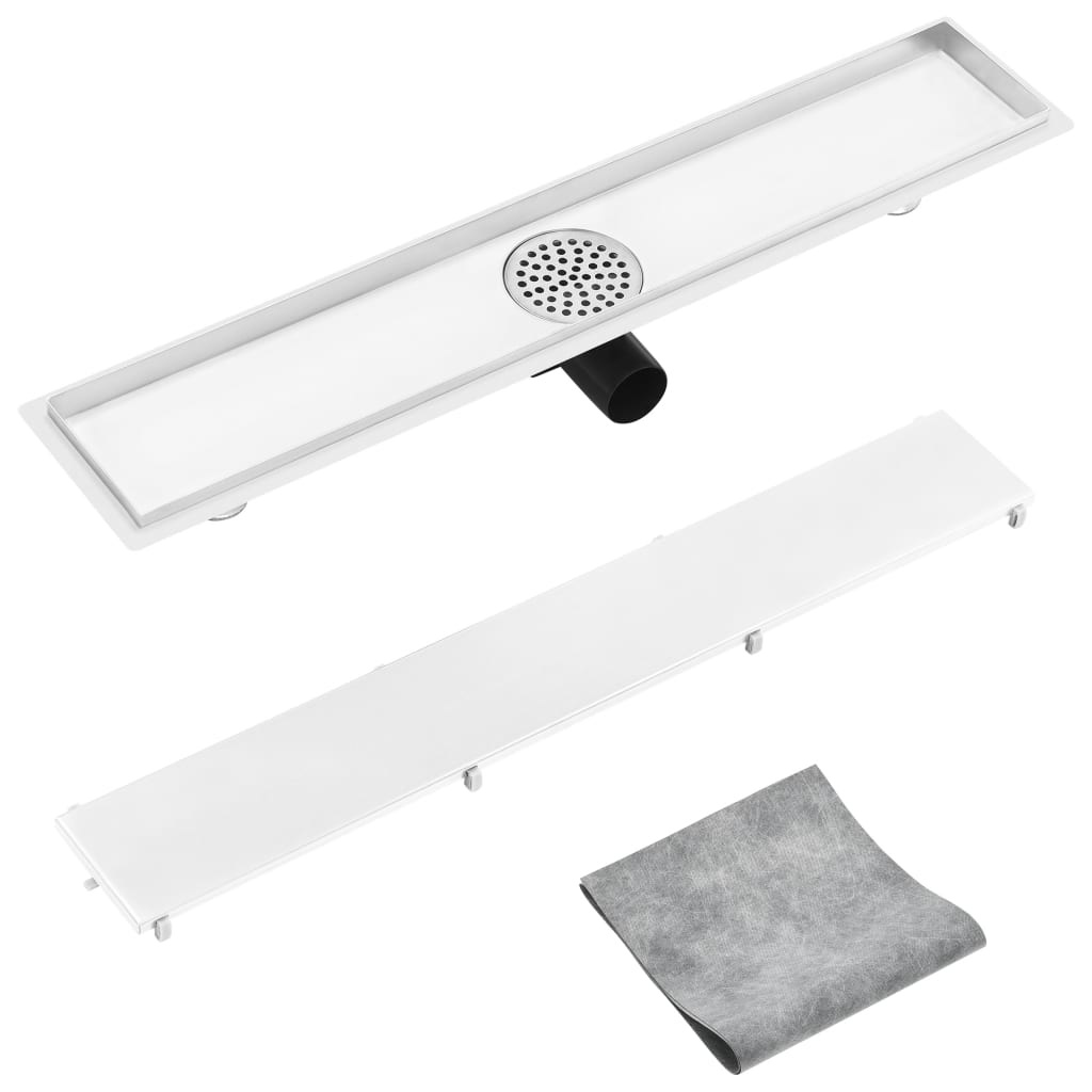 VidaXL Doucheafvoer met 2-in-1 deksel 73x14 cm roestvrij staal