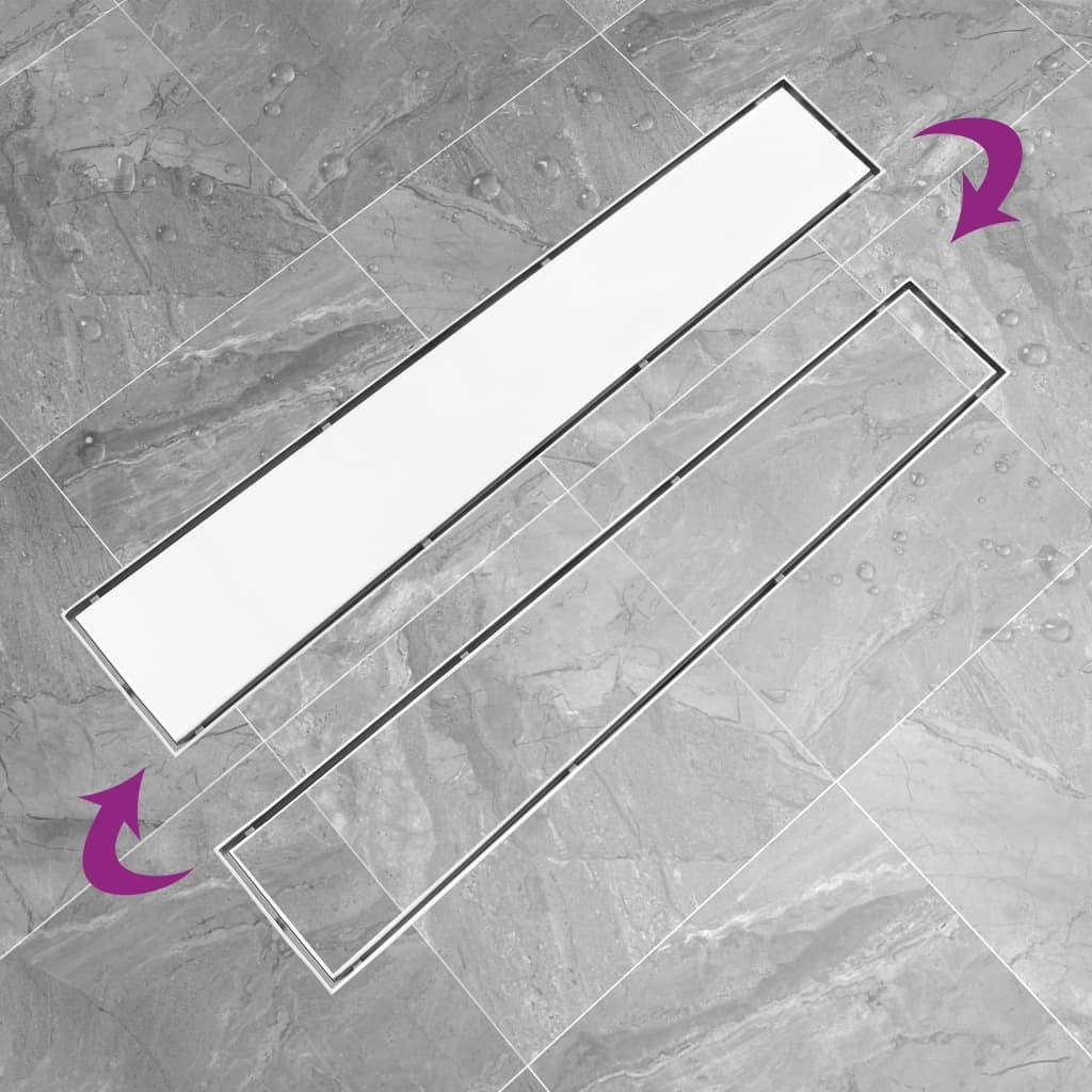 VidaXL Doucheafvoer met 2-in-1 deksel 73x14 cm roestvrij staal