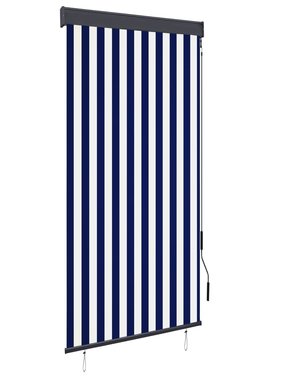 vidaXL Rolgordijn voor buiten 100x250 cm blauw en wit