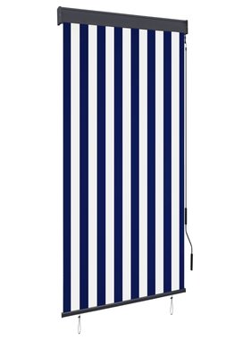 vidaXL Rolgordijn voor buiten 80x250 cm blauw en wit