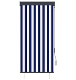 vidaXL Rolgordijn voor buiten 80x250 cm blauw en wit