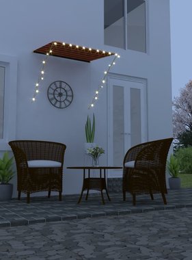 VidaXL Luifel uittrekbaar met LED 150x150 cm oranje en bruin