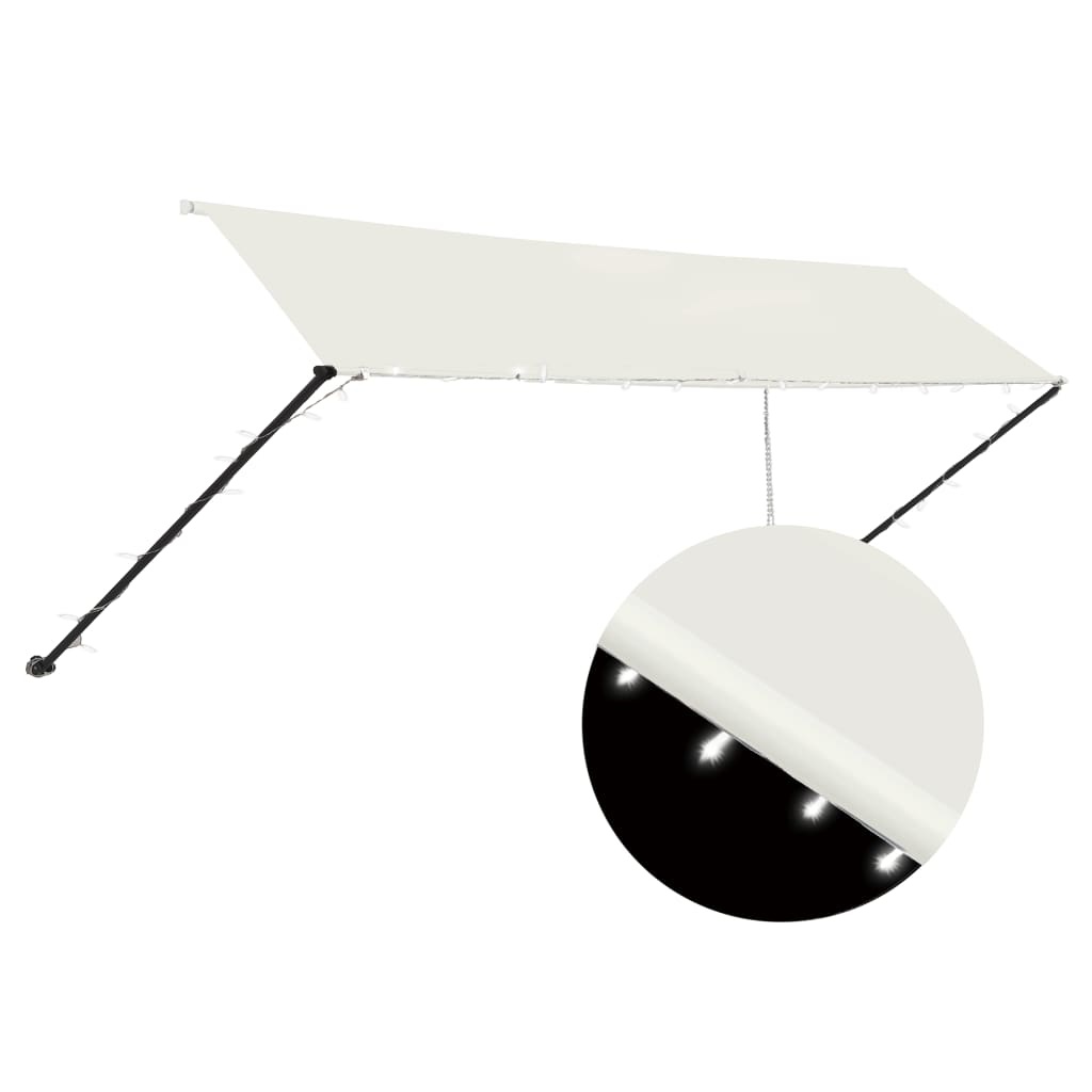 VidaXL Luifel uittrekbaar met LED 400x150 cm crème