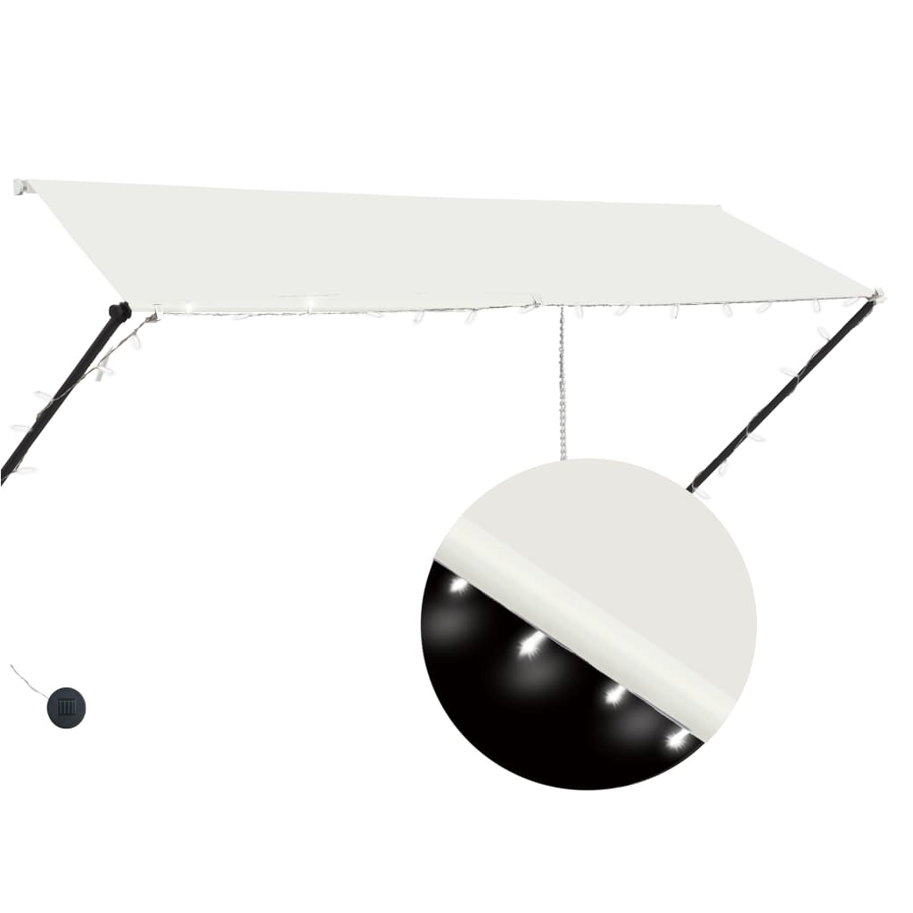 VidaXL Luifel uittrekbaar met LED 300x150 cm crème