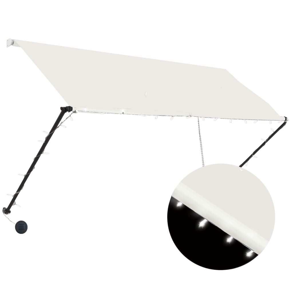 VidaXL Luifel uittrekbaar met LED 250x150 cm crème
