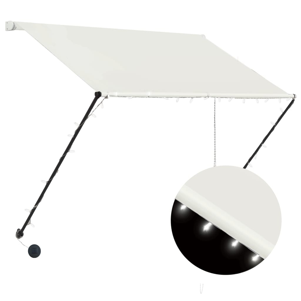 VidaXL Luifel uittrekbaar met LED 150x150 cm crème