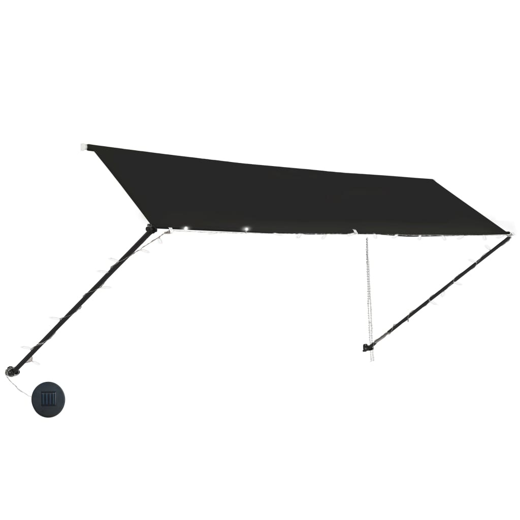 VidaXL Luifel uittrekbaar met LED 400x150 cm antraciet