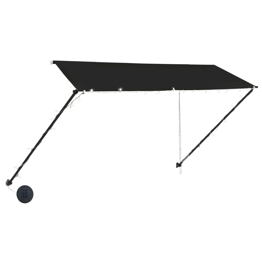 VidaXL Luifel uittrekbaar met LED 350x150 cm antraciet
