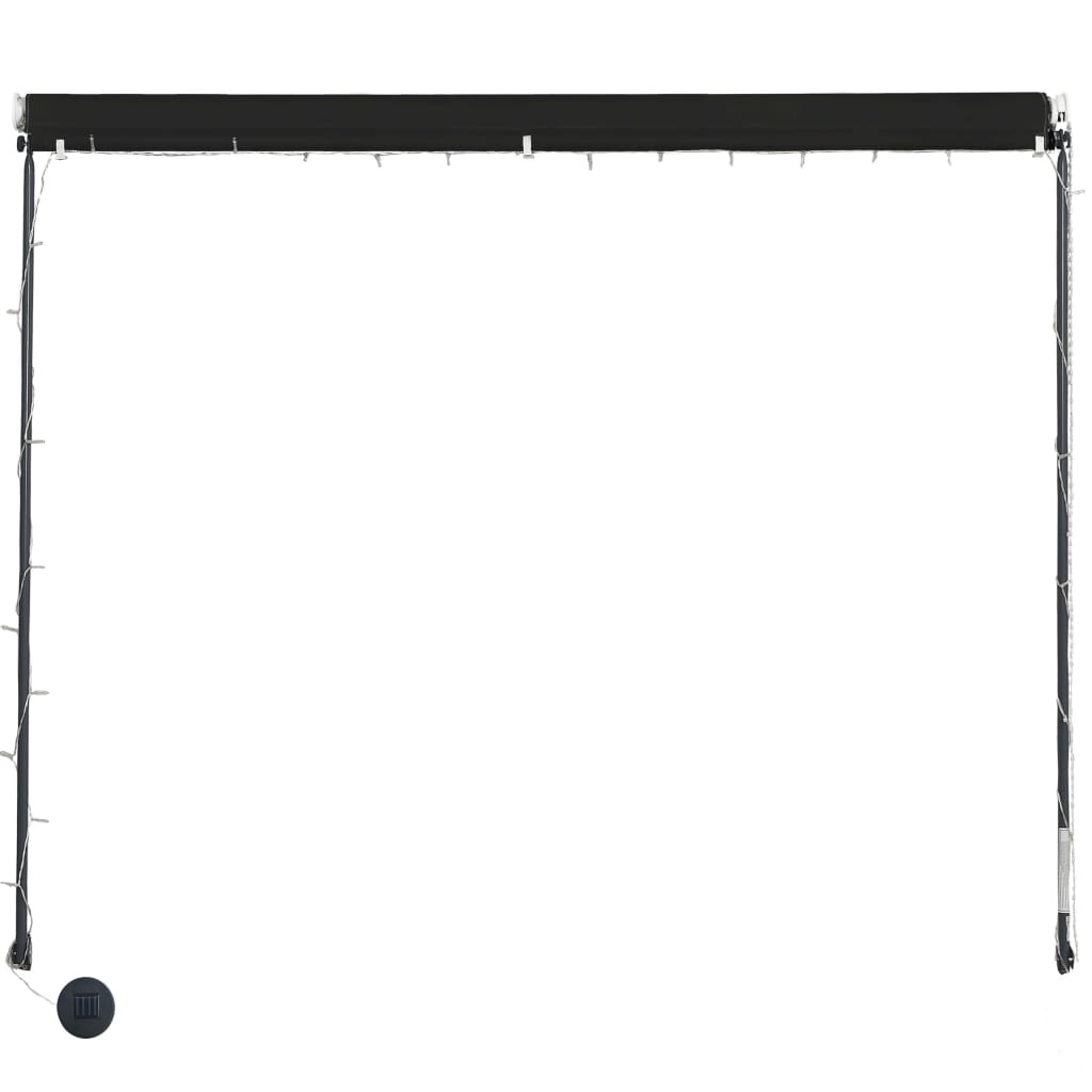 VidaXL Luifel uittrekbaar met LED 350x150 cm antraciet