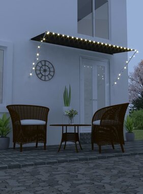 VidaXL Luifel uittrekbaar met LED 300x150 cm antraciet