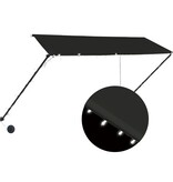 VidaXL Luifel uittrekbaar met LED 300x150 cm antraciet