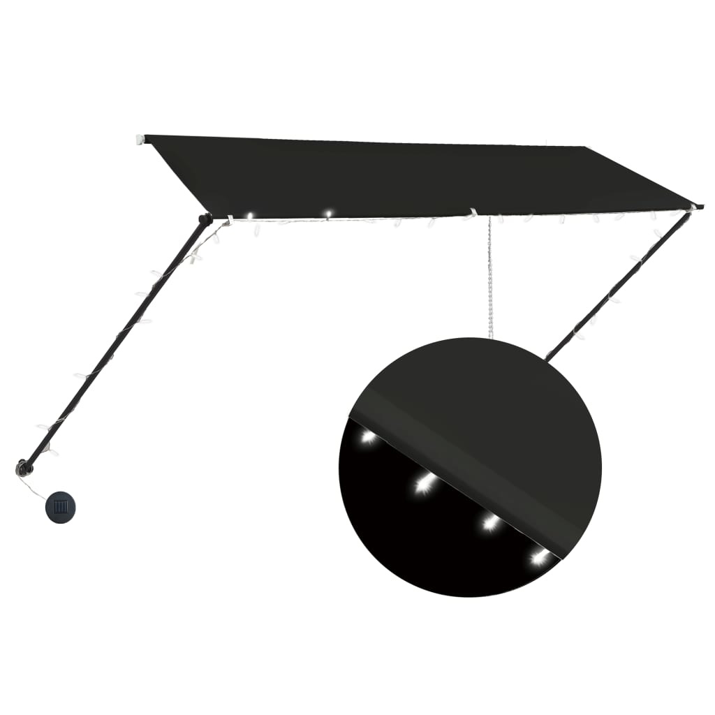 VidaXL Luifel uittrekbaar met LED 300x150 cm antraciet
