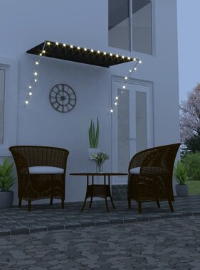 VidaXL Luifel uittrekbaar met LED 200x150 cm antraciet