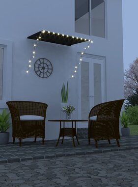 VidaXL Luifel uittrekbaar met LED 150x150 cm antraciet