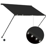 VidaXL Luifel uittrekbaar met LED 150x150 cm antraciet
