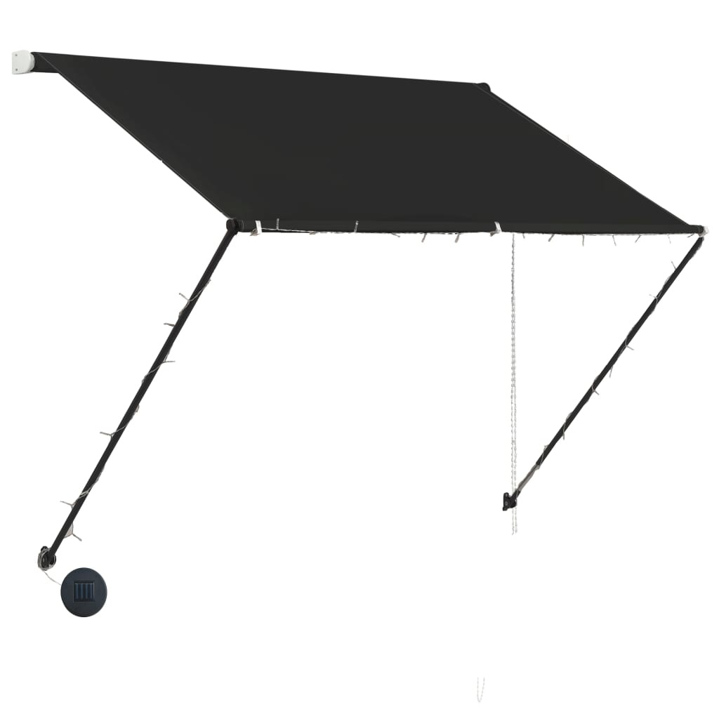 VidaXL Luifel uittrekbaar met LED 150x150 cm antraciet