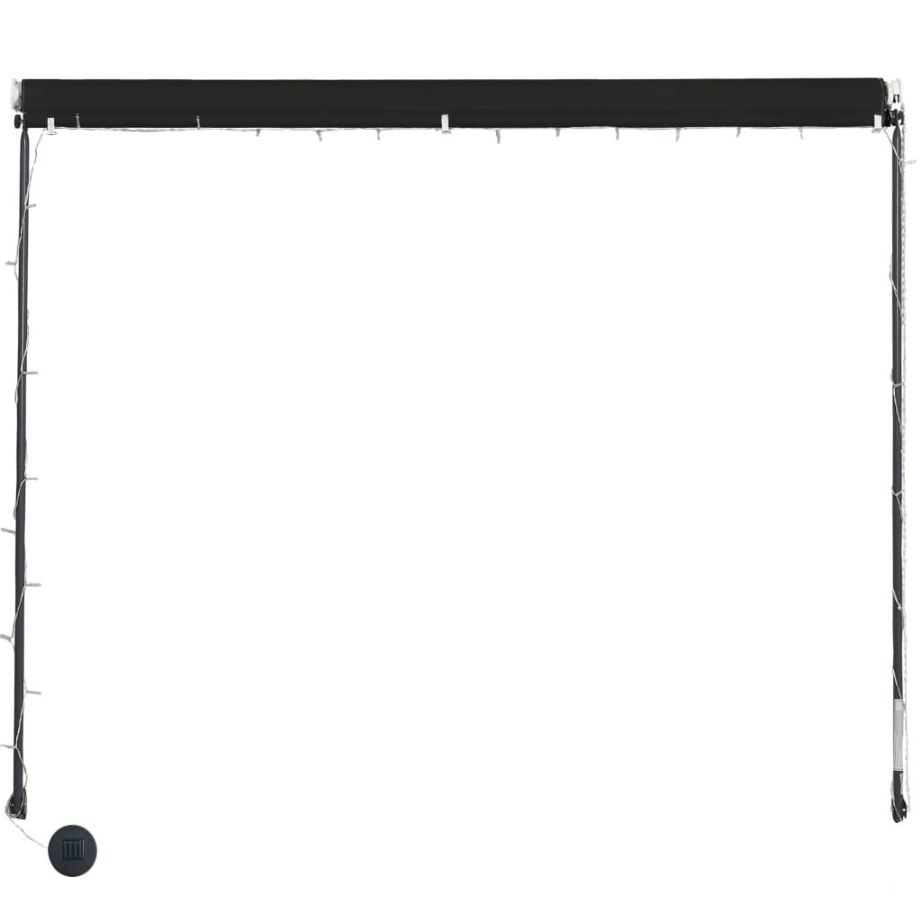 VidaXL Luifel uittrekbaar met LED 150x150 cm antraciet