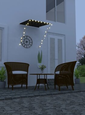 VidaXL Luifel uittrekbaar met LED 100x150 cm antraciet